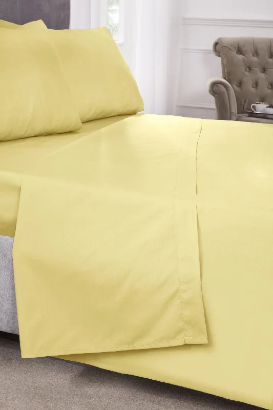 180 Thread Count Percale Duvet Set in Lemon