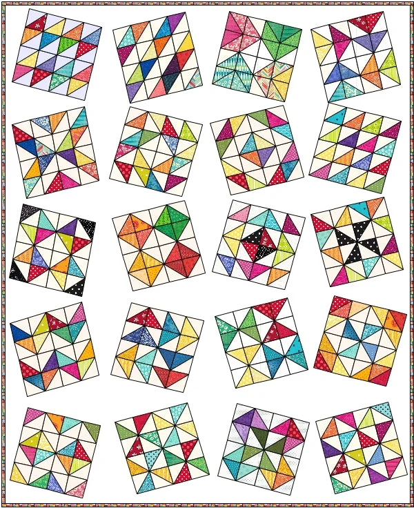 Half Square Triangle Block Collection PDF Pattern Booklet