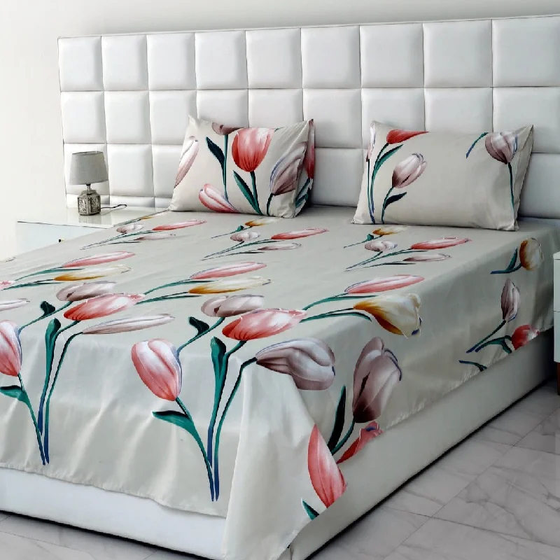 2Pcs Single Bed Sheet-Tulip