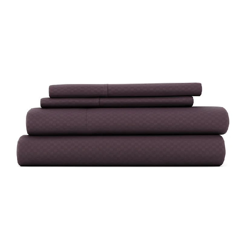 Checkered Embossed 4-Piece Sheet Set