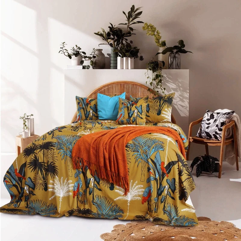 3 PCs Digital Printed Bed Sheet-Lagoon Villas