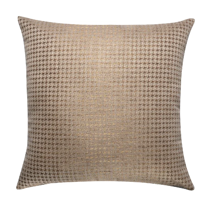 Allure Beige and Gold Herringbone Pillow