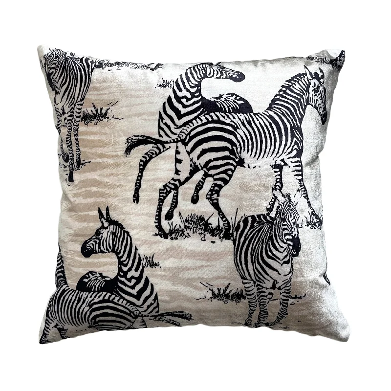 Amber Ivory Zebra Print Pillow