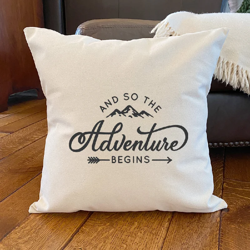 And so the Adventure Begins - Square Canvas Pillow