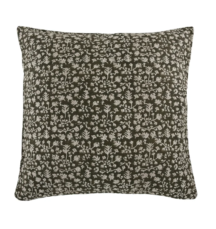 Anna Olive Tan Linen Pillow