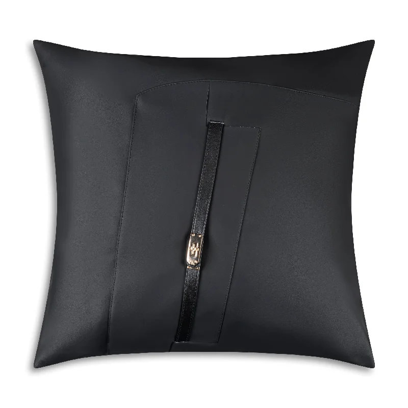 Atlas Black Buckle Pillow