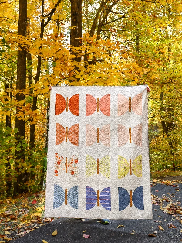 Autumn Bliss Metamorphosis Handmade Quilt: Throw size