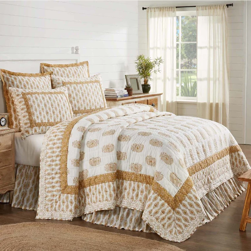 Avani Gold Twin Quilt 68Wx86L VHC Brands