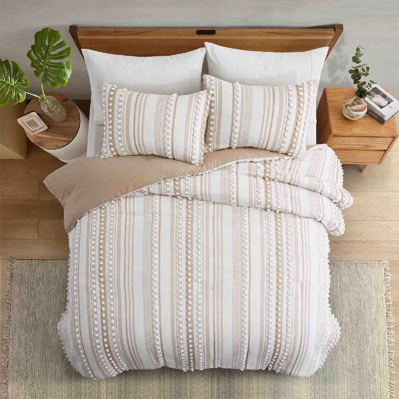 Ball Pom Design Comforter Set Boho Bedding