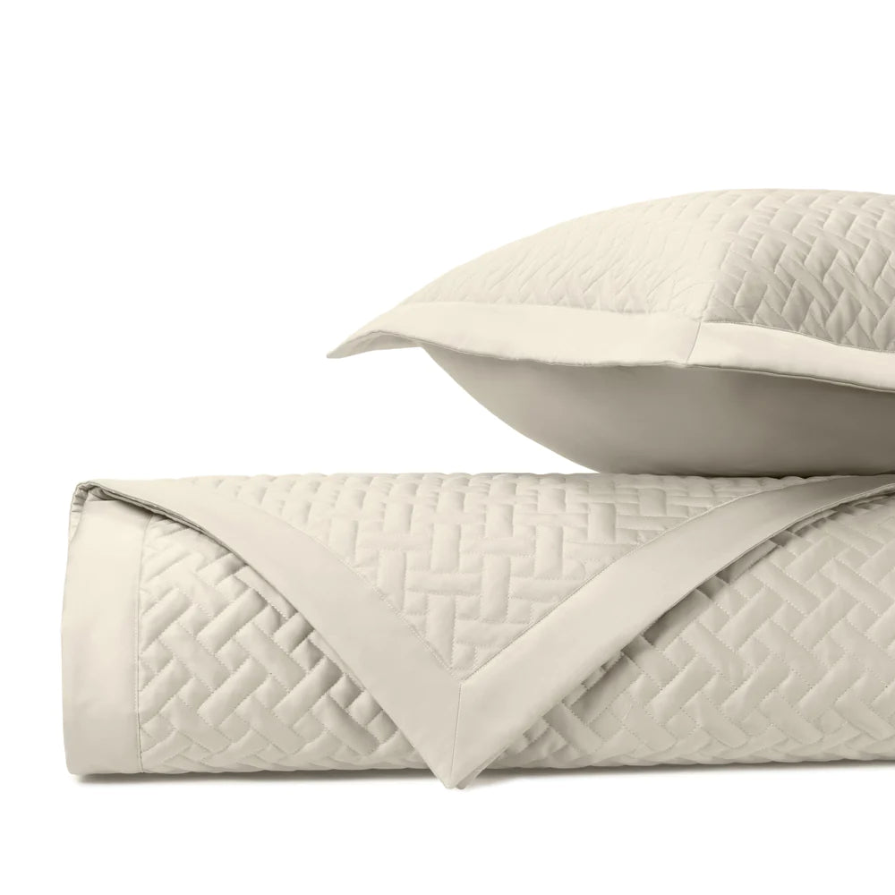 Monogrammable Basketweave Quilted Coverlet Set with Euro Shams