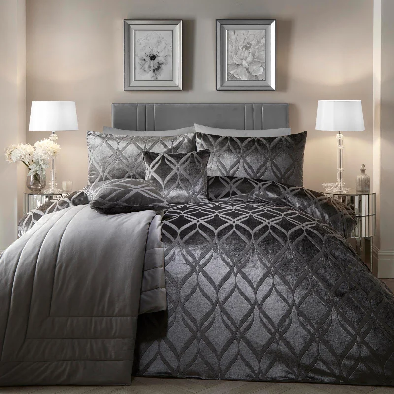 Belfort Velvet Duvet Cover Set Slate