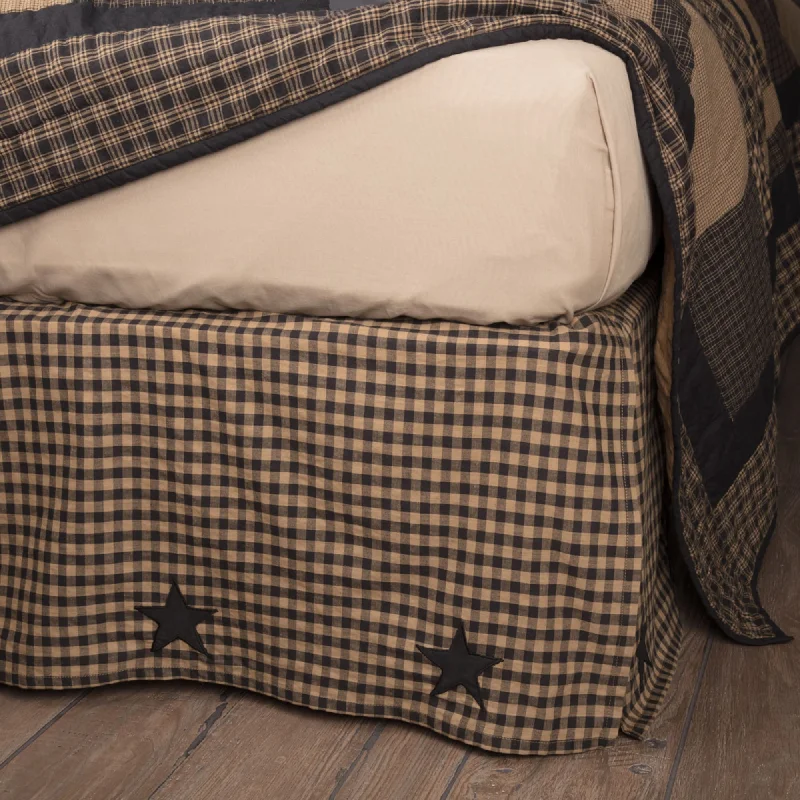 Black Check Star Bed Skirt