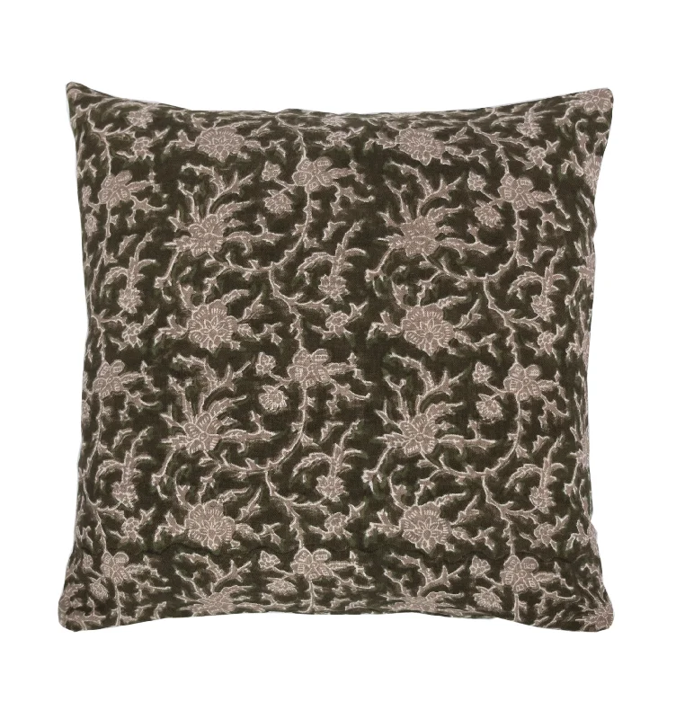 Brittany Olive Linen Pillow