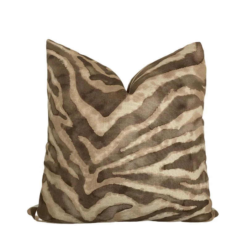 Brown Zebra Pillow Cover