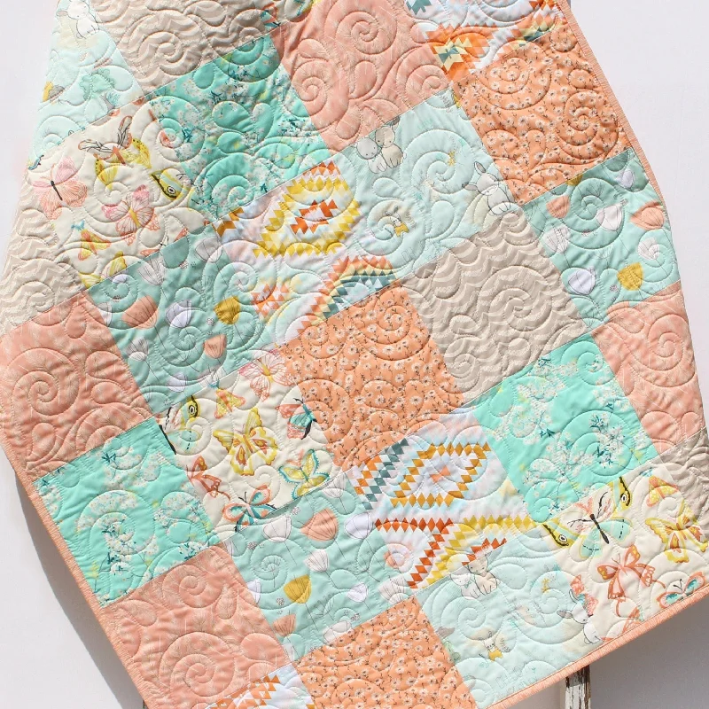 Butterfly Baby Girl Quilt, Newborn Gift, Crib Bedding, New Baby Keepsake