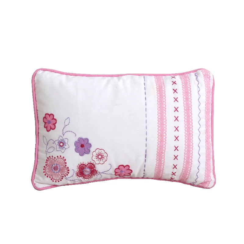 Butterfly Fairisle Pink Purple Striped Floral Rectangular Decor Throw Pillow