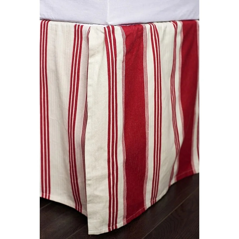 Canon Red Cotton 18-inch Drop 3 Piece Tuck in Bed Skirt