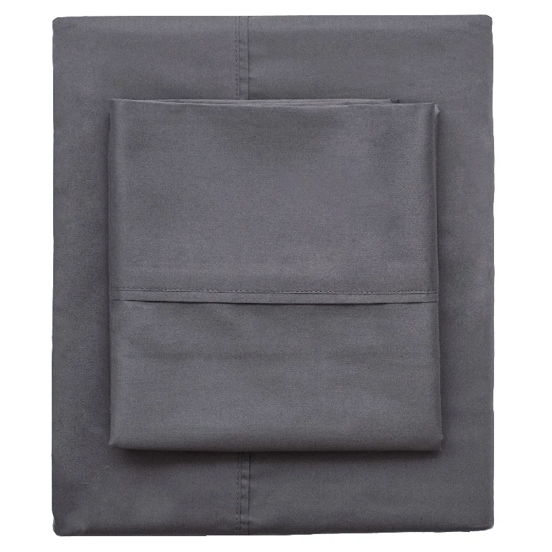 Charcoal Grey 400 Thread Count Sheet Set (Fitted, Flat, & Pillow Cases)