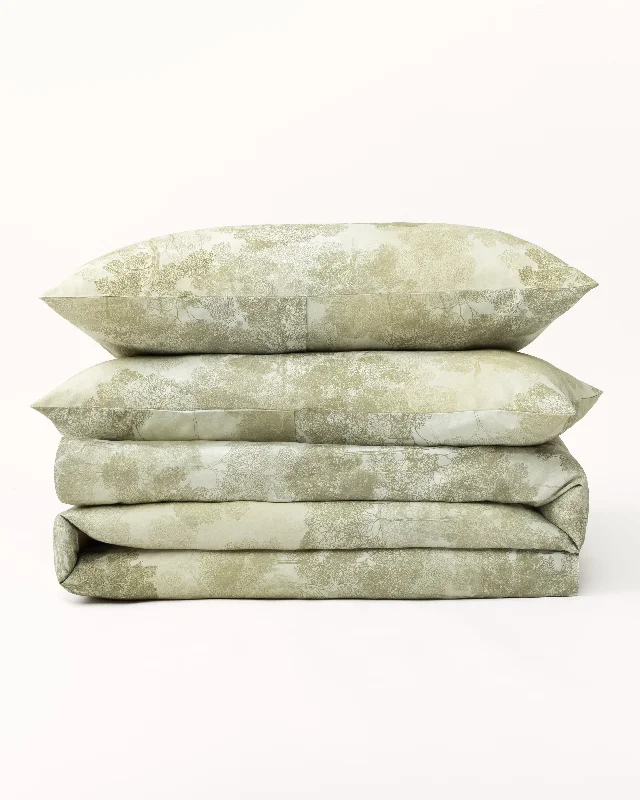 Classic Cotton Duvet Cover Set - Olive Tree