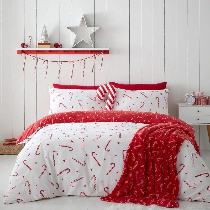 Christmas Candy Cane Duvet Cover Set