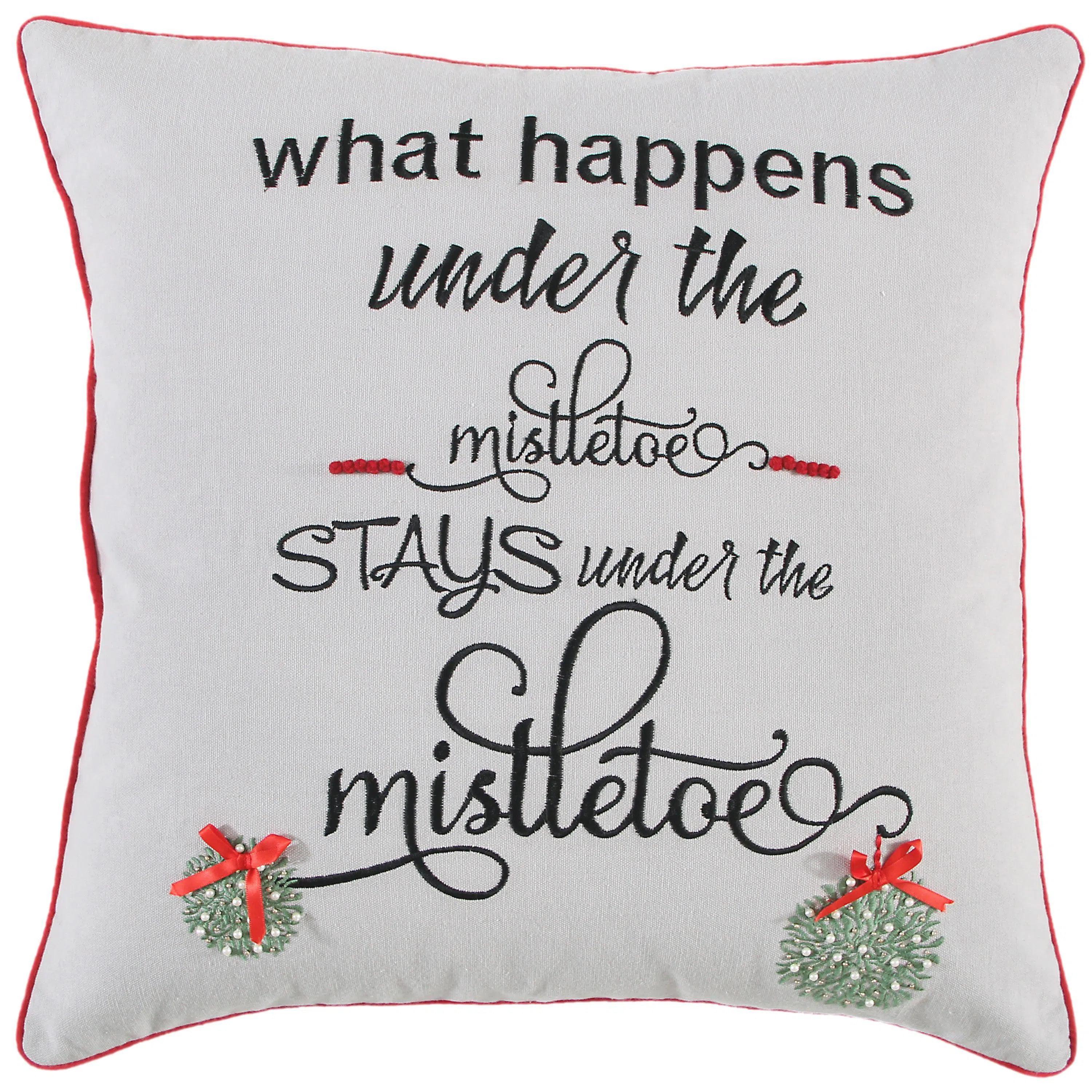 White Christmas Decorative Pillow Welted Isah