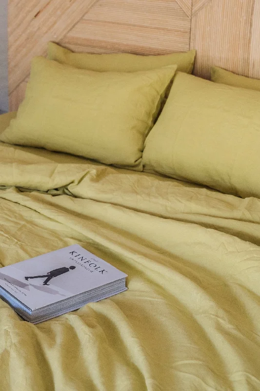 Chartreuse yellow duvet cover