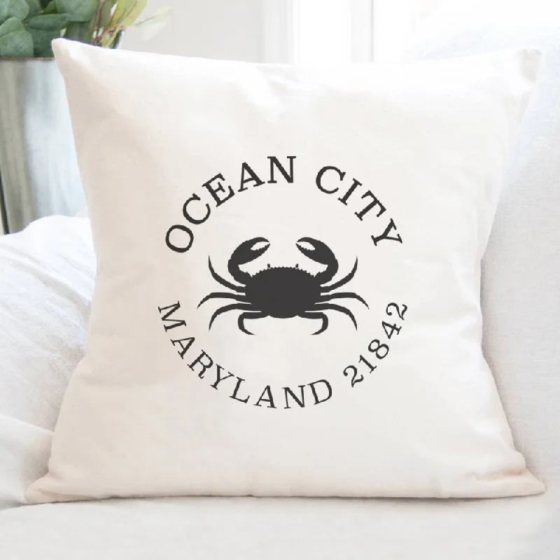 Crab w/ City and State - Square Canvas Pillow