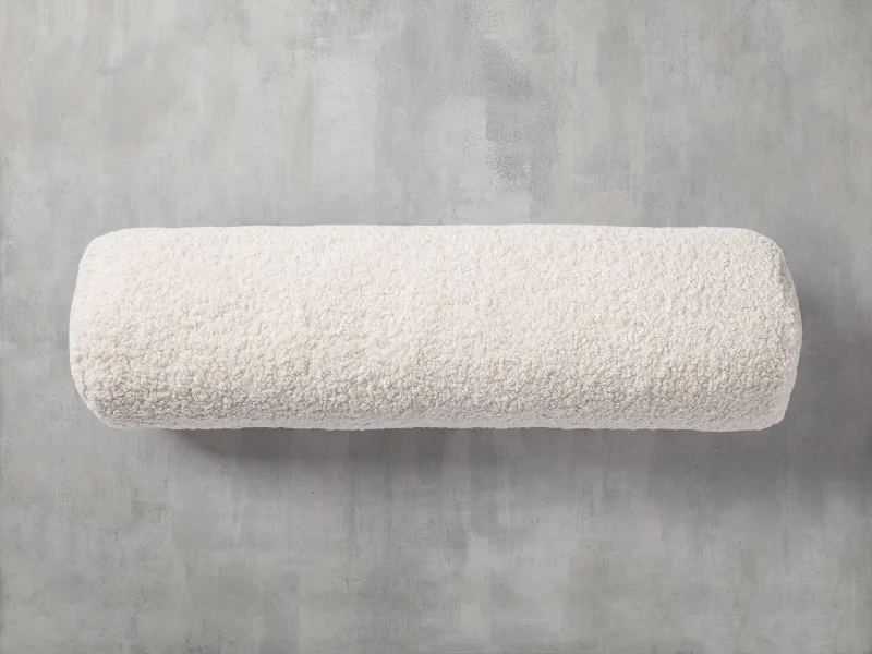 Faux Sherpa Bolster Pillow Cover in Ivory