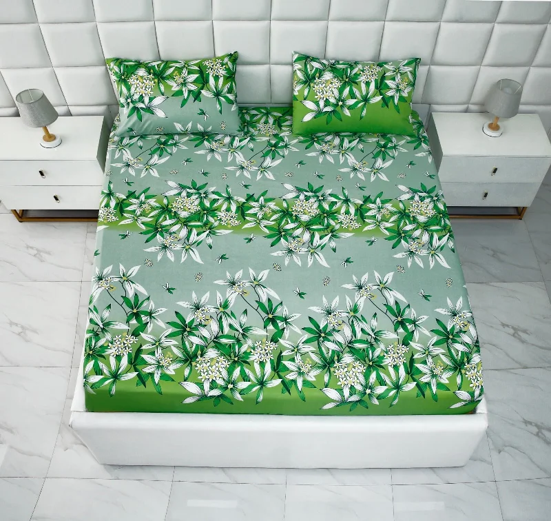 Fitted Bed Sheet-Green Gold