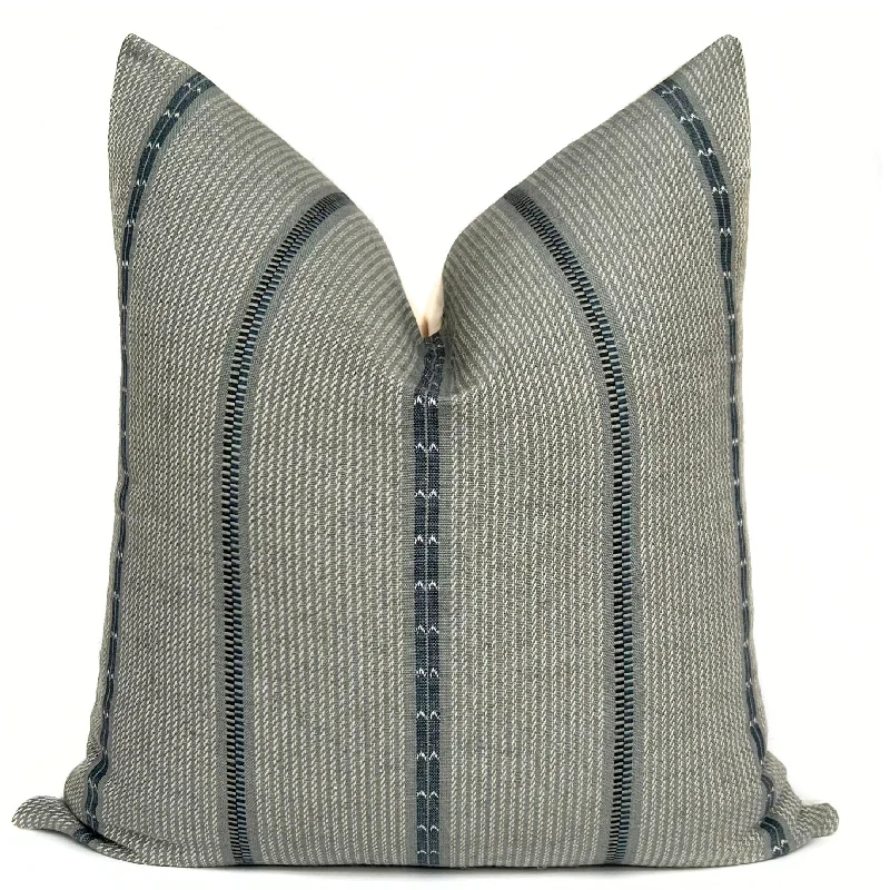 Florence Designer Pillow Cover | Light Blue & Grey