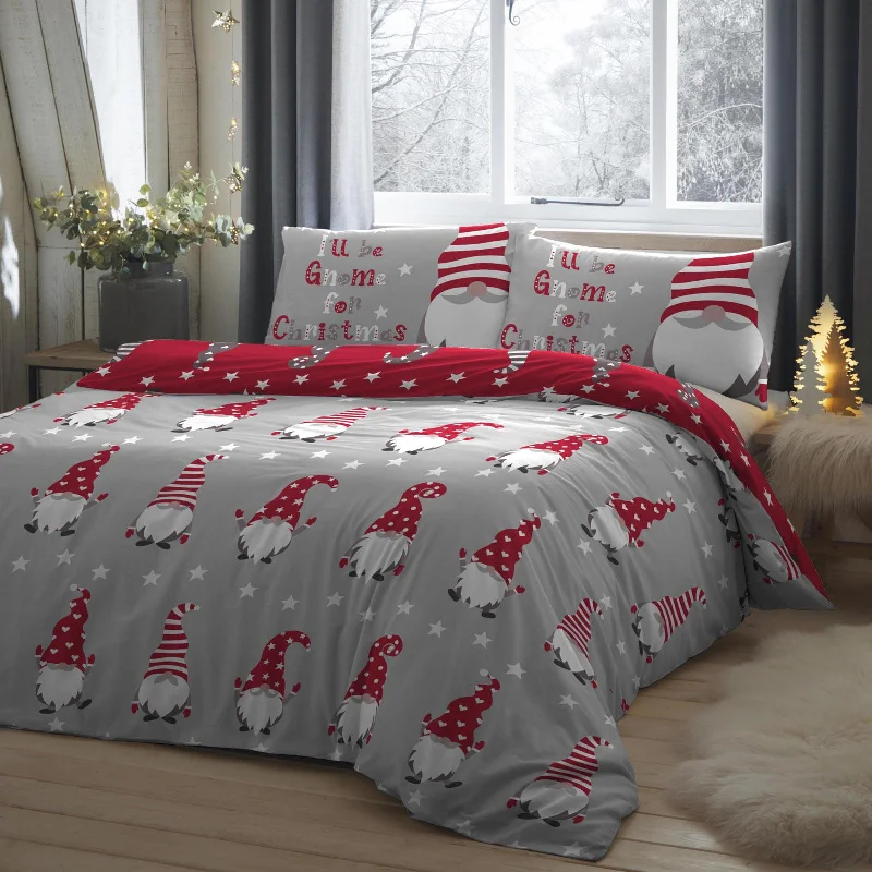 Gnome for Christmas Duvet Cover Set Silver