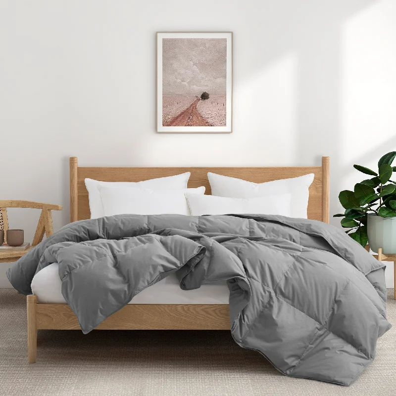 Goose Feather Down Allseason Comforter Gray