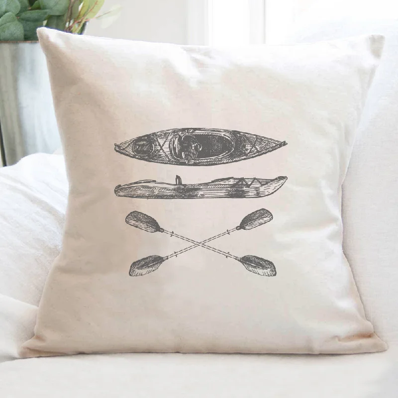 Hand Drawn Kayak - Square Canvas Pillow