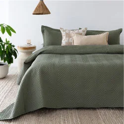 Herringbone Moss Coverlet