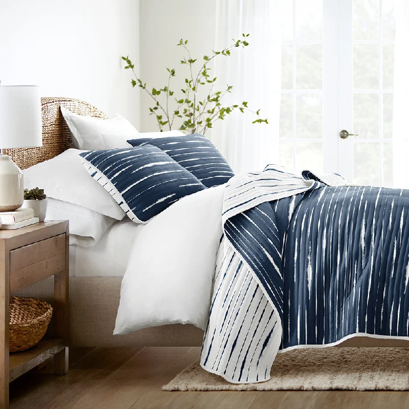 Horizon Lines Reversible Quilted Coverlet Set