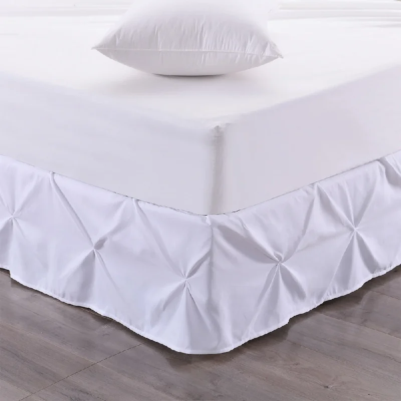 Hudson Pintuck 14-Inch Drop Bedskirt (Twin, Full, Queen, King) White