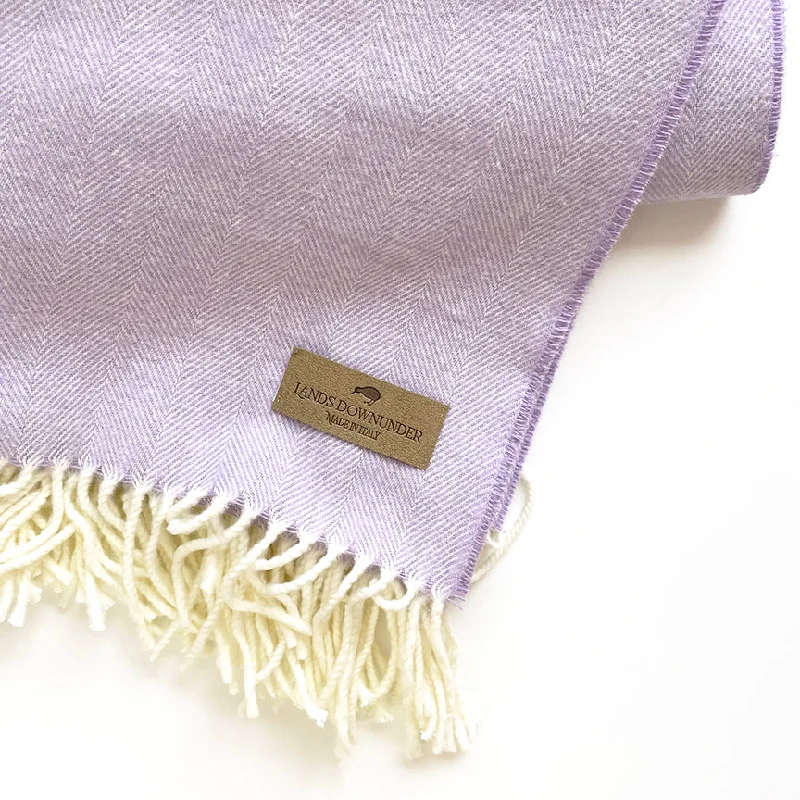 Italian Herringbone Throw, Lilac