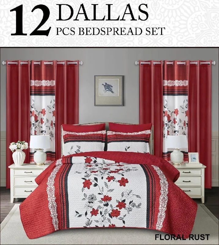 king  Dallas  Bedspread  Set 12Piece