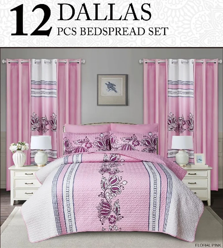 king  Dallas  Bedspread Set 12Piece