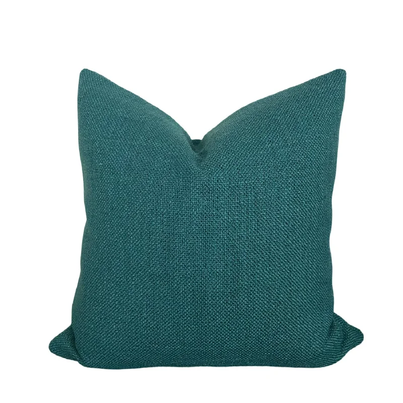 Large Weave Teal Pillow Cover