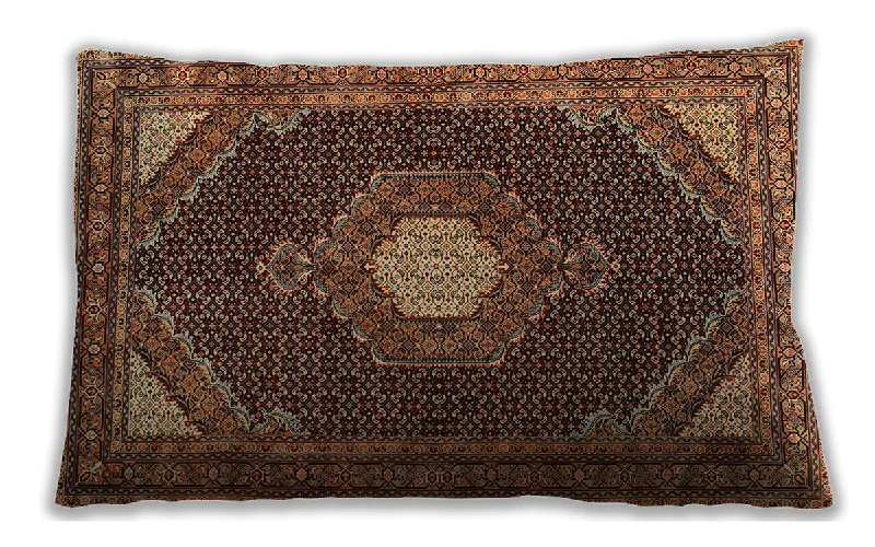 Traditional Classic Indoor Outdoor Rectangular Bronze Brown Lumbar Throw Pillow, 13 inch by 19 inch, lbtr1623