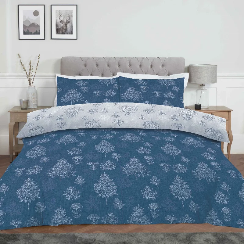 Lewis's Freya Brushed Cotton Duvet Set - Blue