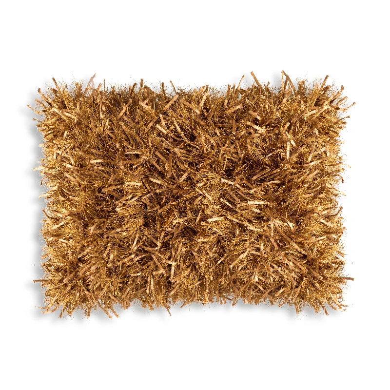 Logan Gold Woven Shaggy Pillow