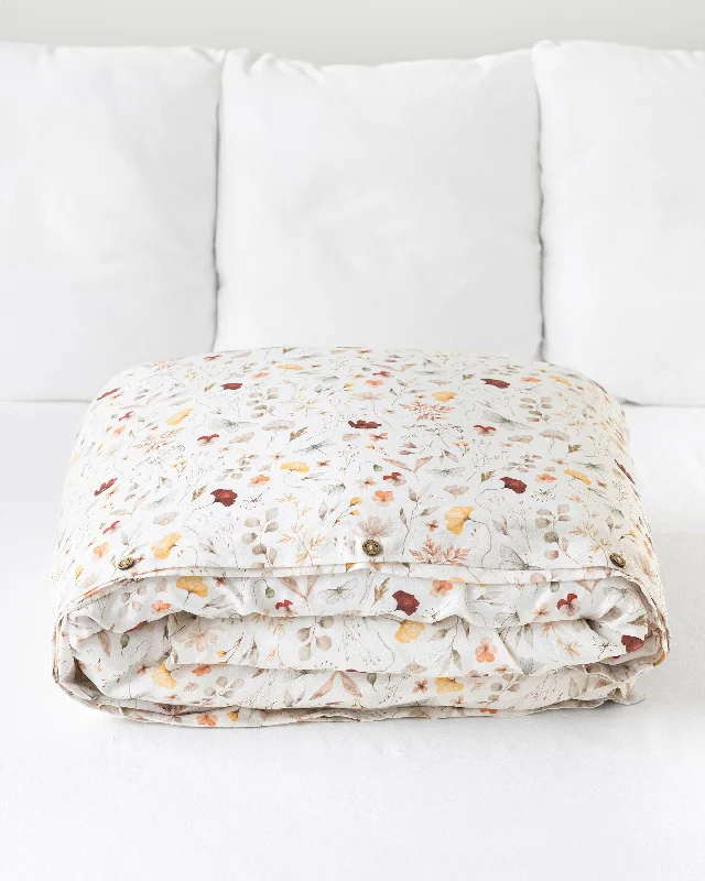 Meadow print linen duvet cover