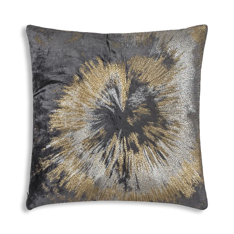 Mira Starburst Charcoal Velvet Pillow