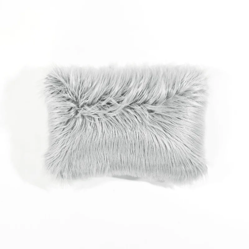 Mongolian Luca Soft Faux Fur Decorative Pillow Cover