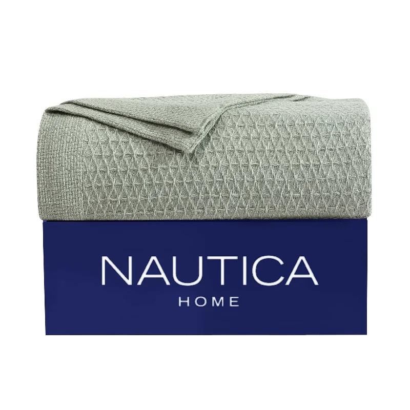 Nautica Baird Green Full Queen Blanket