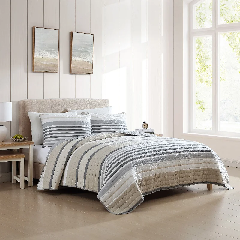 Nautica Dover Beige King Quilt-Sham Set