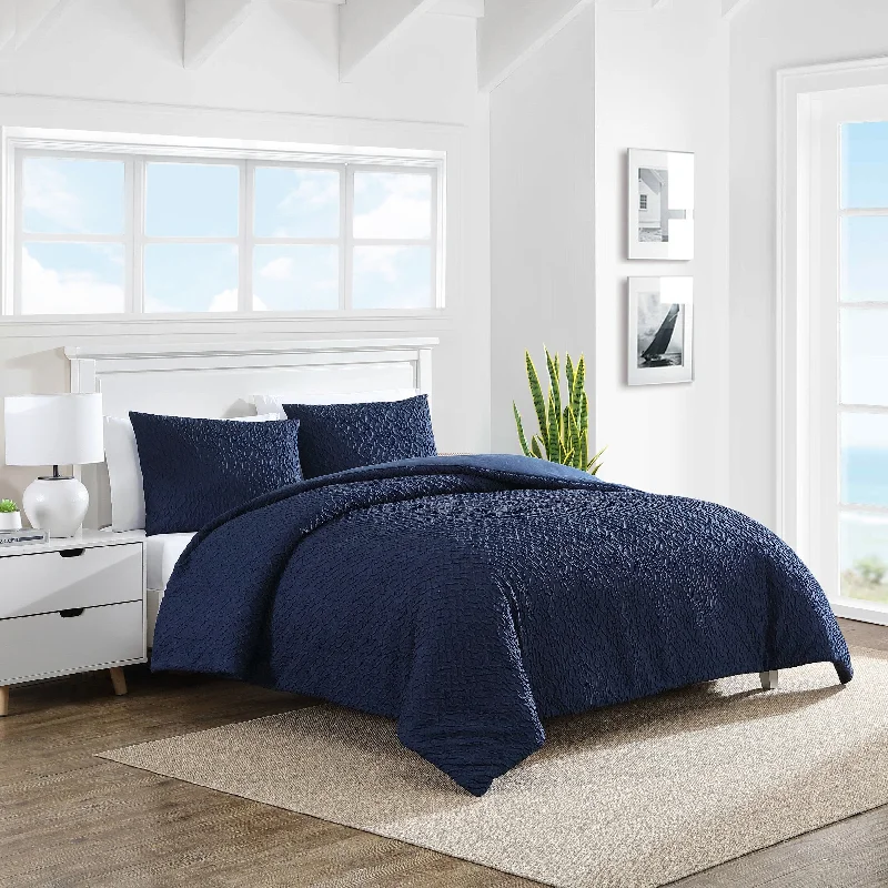 Nautica Point Harbor Navy Full/Queen Duvet Cover & Sham Set