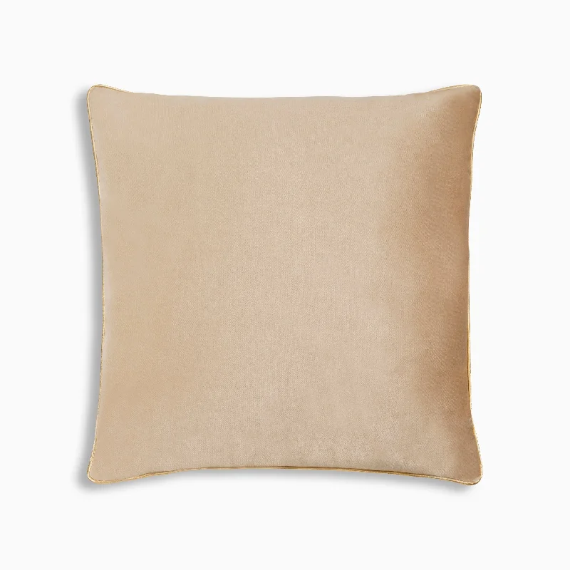 Noah Beige Gold Velvet Pillow